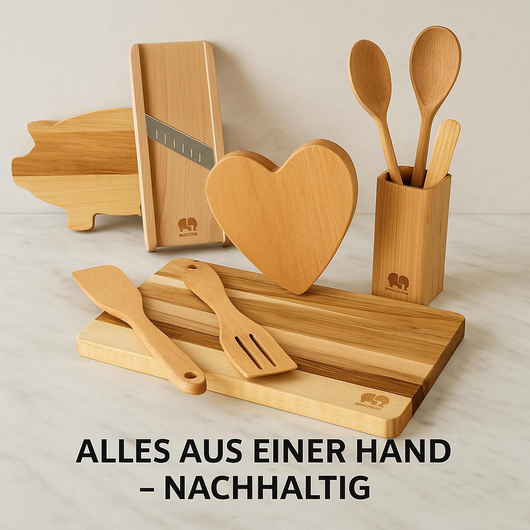 Schneidebrett Holz Ahorn 2 Stück 30 x 20 x 2 cm I aus Heimischen Holz I praktisches Schneidbrett Ser
