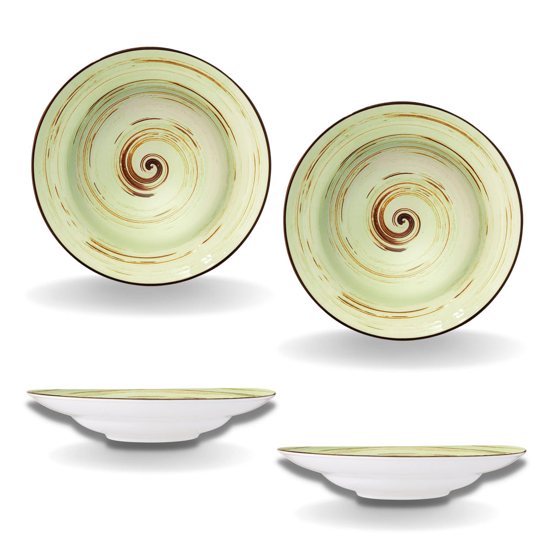 Wilmax | SPIRAL tiefe Teller - 2 Stück | Elegant | Modern | Langlebig | Sicher | Glasiertes Porzella