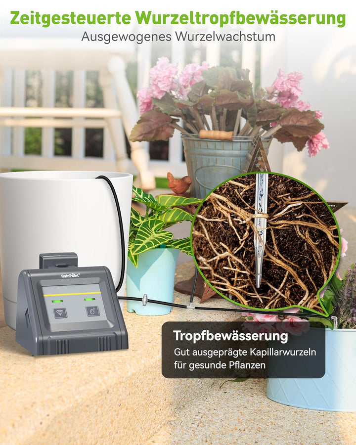 RAINPOINT WLAN Automatisches Bewässerungssystem, Tropfbewässerungsset Wasservolumen Einstellbar, Kan