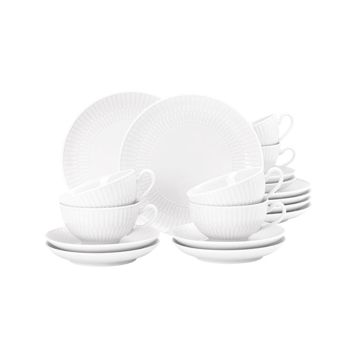 Seltmann Weiden, Teeservice 18-teilig klein, Amina weiss Weiss 18-teilig (1er Pack), Weiss 18-teilig
