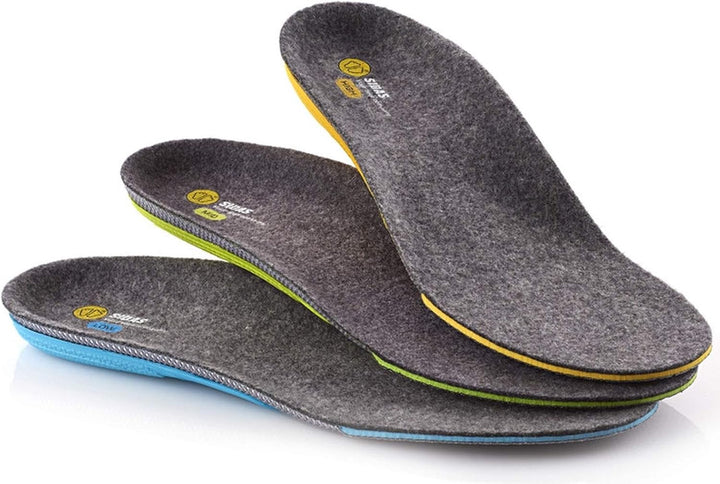 Sidas 3feet Merino Low Einlegesohlen Blau-Grau - Merino Anatomische warme Merino Einlegesohle, Gröss