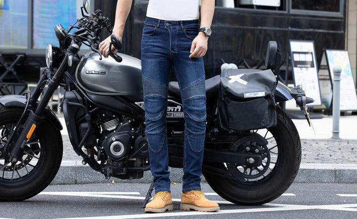 CTBQiTom Herren Motorrad Jeans Motorrad Hosen Schutz Motorradhose mit Abnehmbarer CE Rüstung 32W / 3