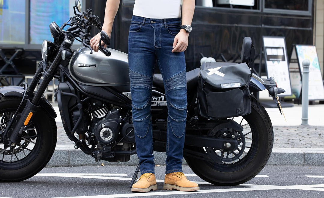 CTBQiTom Herren Motorrad Jeans Motorrad Hosen Schutz Motorradhose mit Abnehmbarer CE Rüstung 38W / 3