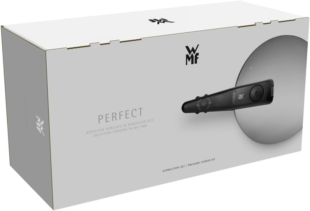 WMF Perfect Schnellkochtopf Set Induktion 2-teilig, Dampfkochtopf 8,5l + 4,5l mit Einsatz, grosses K