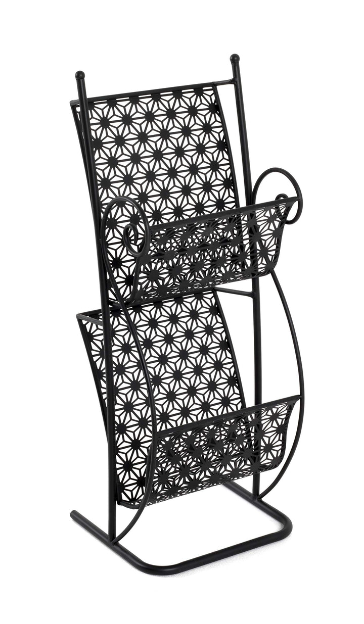 HAKU Möbel Zeitungsständer, Metall, schwarz, B 31 x T 27 x H 80 cm