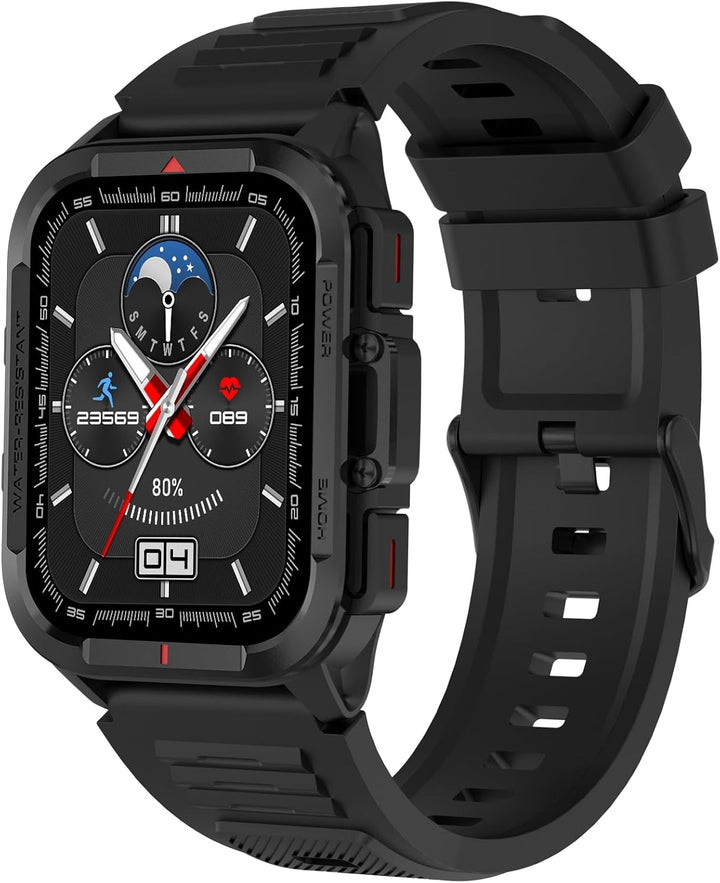 Bebinca Smartwatch Damen/Herren mit Telefonfunktion, 1,72“ HD Quadratische Touchscreen Fitness-Track