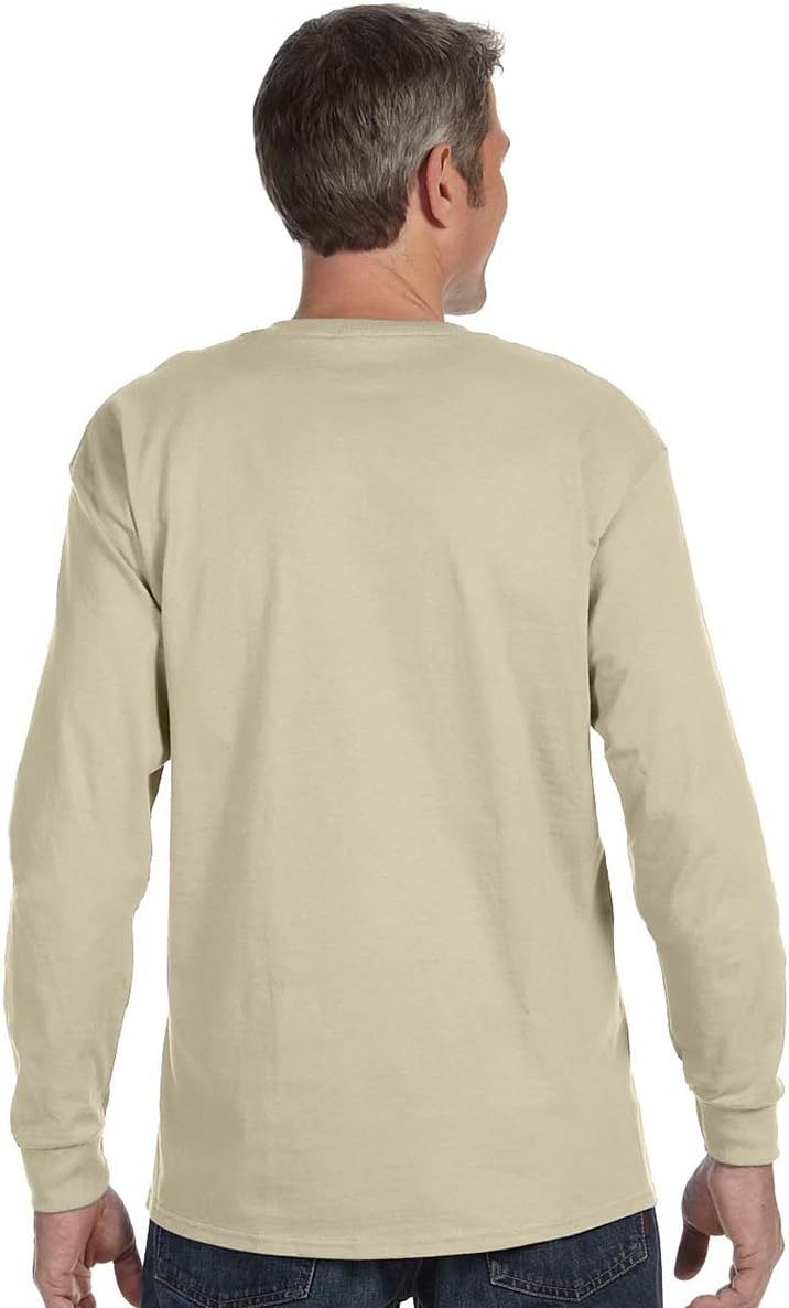 Hanes – Tagless? Herren Langarm T-Shirt – Bestseller. Asche S, Asche S