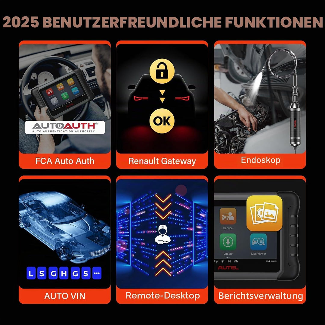 Autel MaxiCOM MK808S-OBD2 Diagnosegerät, 2023 Bidirektionales Tool Aktualisiert von MaxiCheck MX808