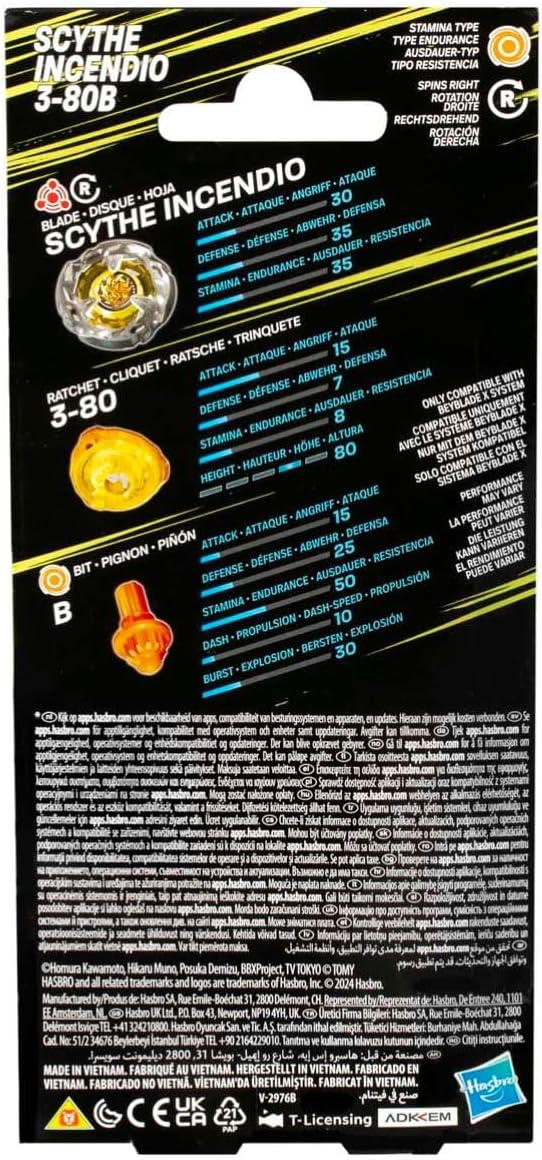 Beyblade X Scythe Incendio 3-80B Kreisel Booster Pack