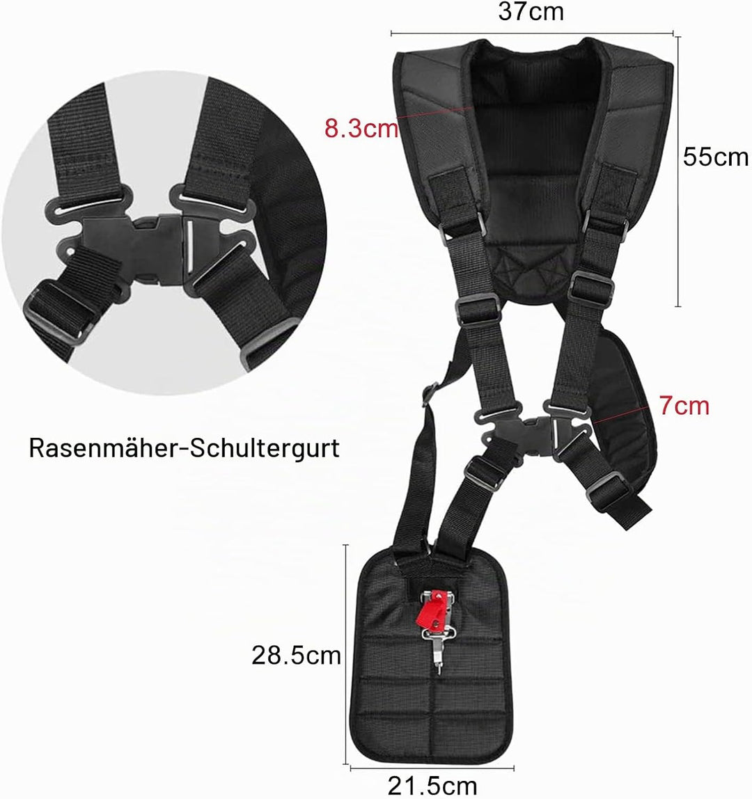 TOPJOWGA Doppel Schultergurt, Komfort Tragegurt Schulterriemen für Motorsense, Doppelschultergurt Pr