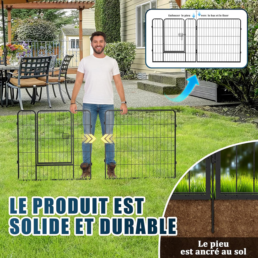 Qianruida Welpenlaufstall 80cm hoch Welpenauslauf Hundelaufstall Tierlaufstall Freilaufgehege für Hu