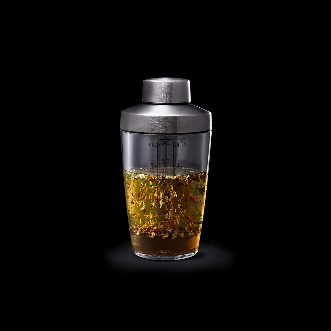 Cole &amp; Mason Cambourne Dressingshaker mit Rezepten, 300ml, Acrylhälter mit Skalierung Für Salatdress