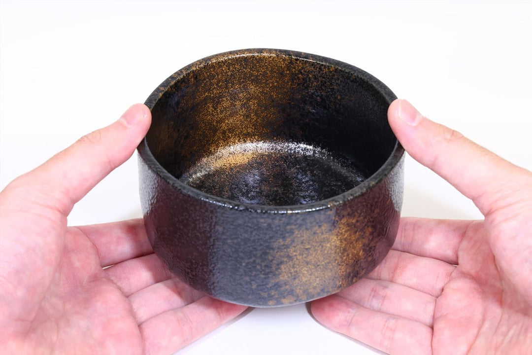 Product of Gifu Japan Japanische Handgefertigte Matcha-Tee-Schale Schwarz, Grüner Tee Zeremonie, Aut