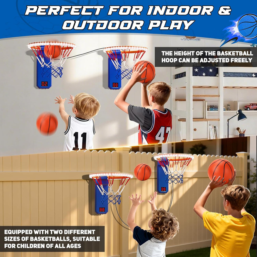 Mini Basketballkorb, 2pcs Basketballkorb mit Elektronische Anzeigetafel, Indoor Hoop Höhenverstellba