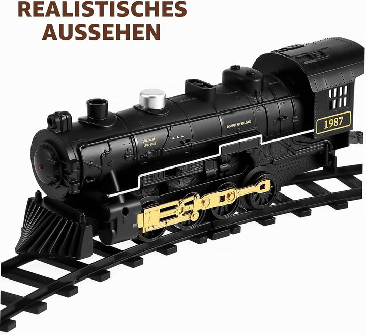 Toyvian Elektrisches Zugset für Kinder,batteriebetriebenes Zugset,elektrische Spielzeugeisenbahn mit