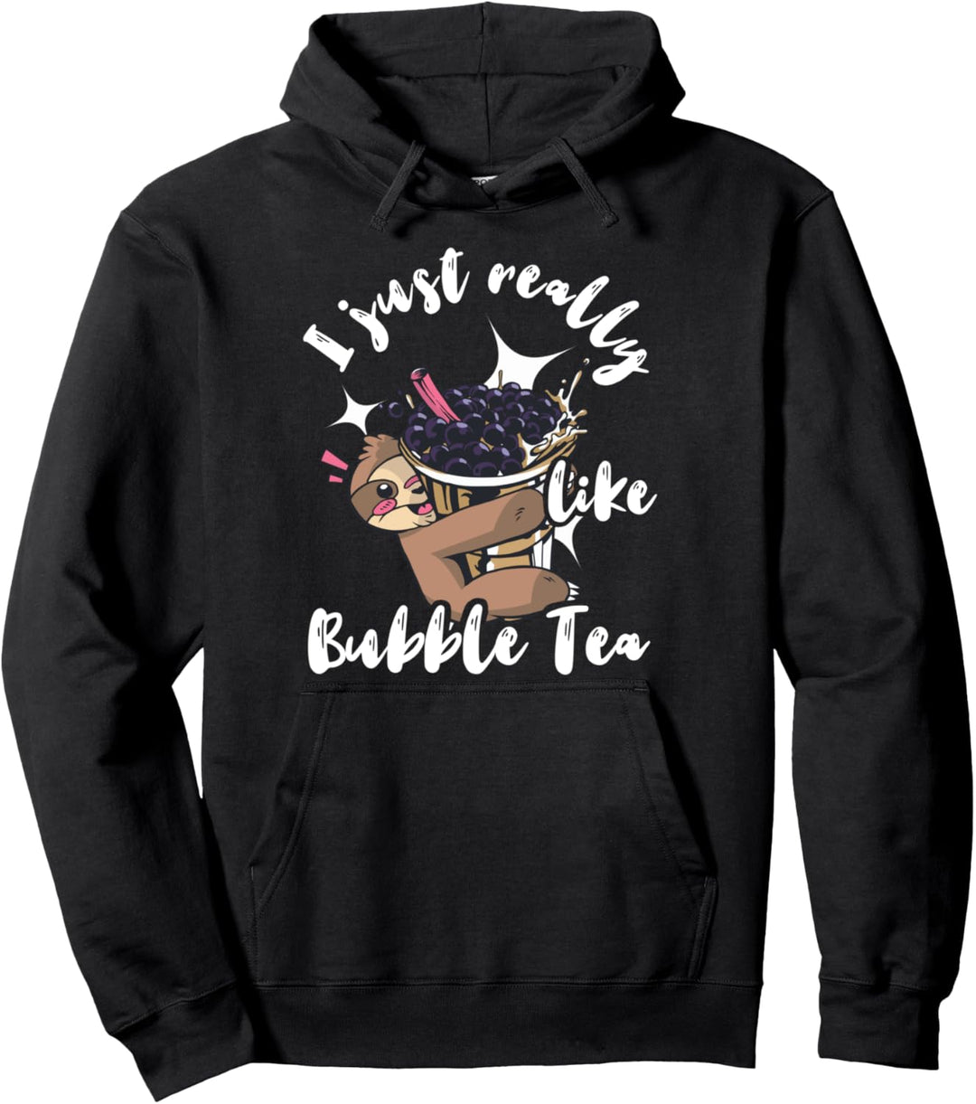 Bubble Tea Faultier Boba Boba Tee Perlen Milch Getränk Pullover Hoodie