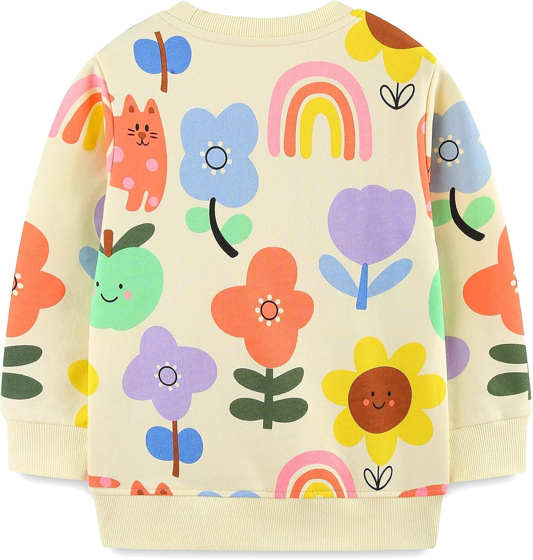 MUJOQE Mädchen Pullover für Kinder Langarmshirt Baumwolle Sweatshirt Winter Kleidung Langarm Tops 1-