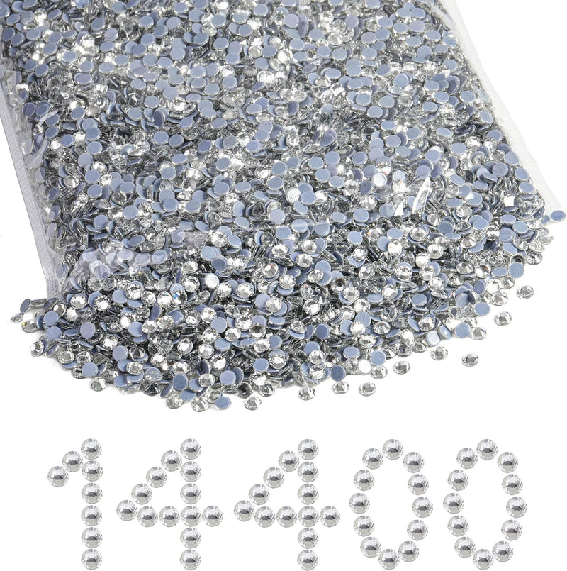 BEADSLAND Hotfix Strasssteine Bulk, 14400 Stück Kristall Hotfix Strasssteine zum Basteln Kleidung DI