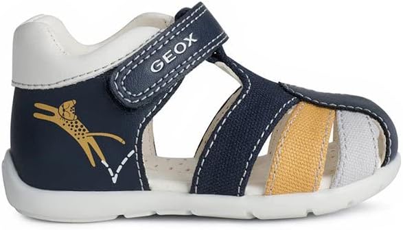 Geox Baby-Jungen B Elthan Boy Sandal 18 EU Navy Ochre, 18 EU Navy Ochre