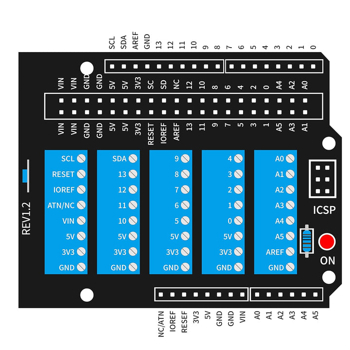 GeeekPi Screw Terminal Hat für Arduino UNO, GPIO Screw Terminal Block Breakout Module mit Horn Socke