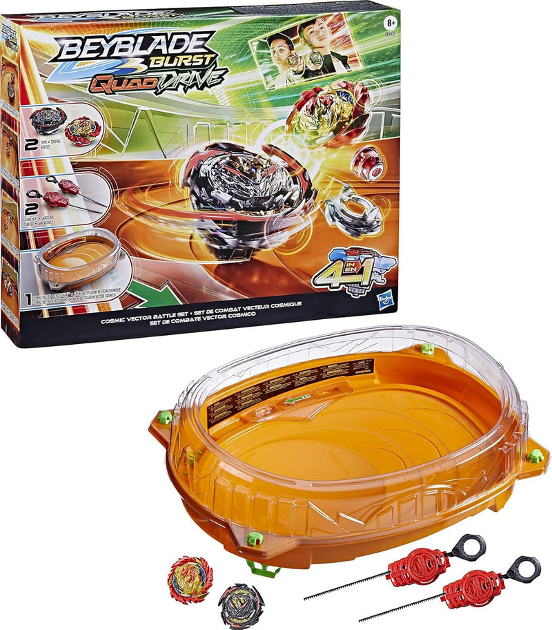 Beyblade Burst QuadDrive Cosmic Vector Battle Set − Beystadium-Arena, 2 Kreisel und 2 Starter, für K