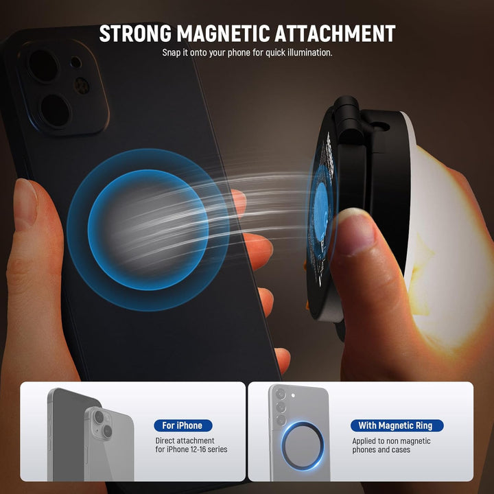 NEEWER Entry Level Version Magnetische Selfie Licht kompatibel mit iPhone MagSafe, 4 Modus CRI95+ 91