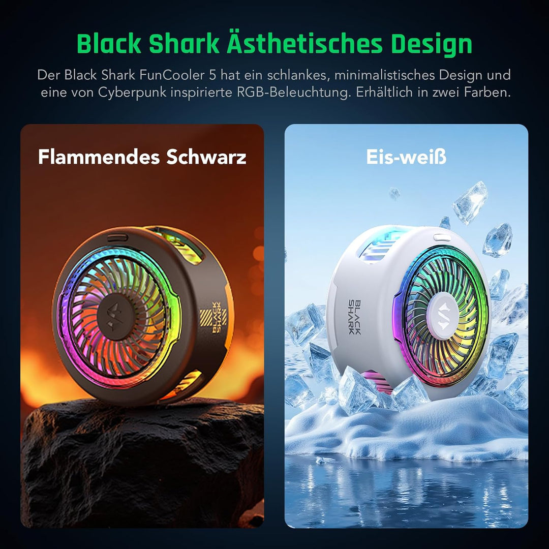 Black Shark FunCooler 5 Magnetic Phone Cooler für Gaming, Tragbarer Handy Kühler mit RGB-Beleuchtung
