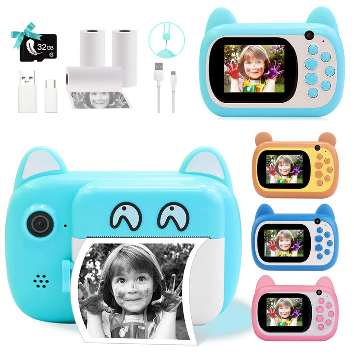 Sofortbildkamera für Kinder, 6,1 cm LCD-Bildschirm Kinder Druckkamera,Digitalkamera für Kinder mit 6