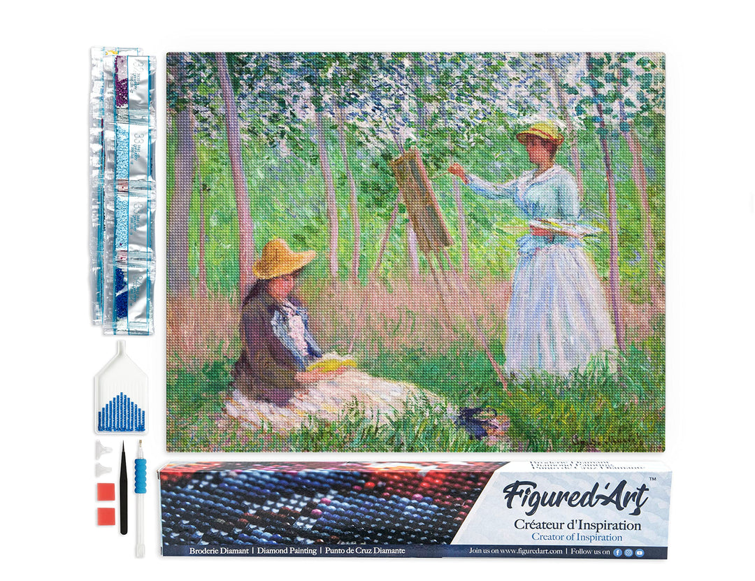 Figured'Art Diamond Painting Erwachsene 40x50cm Ganze Leinwand gerollt Im Wald in Giverny Monet 5D B