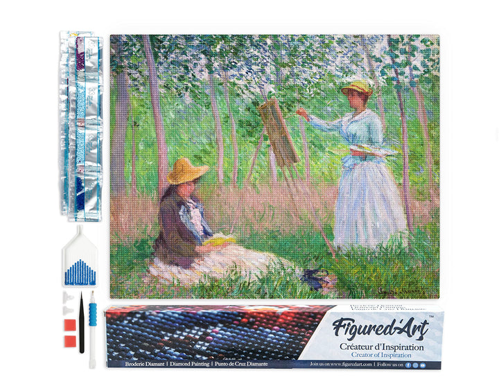 Figured'Art Diamond Painting Erwachsene 40x50cm Ganze Leinwand gerollt Im Wald in Giverny Monet 5D B