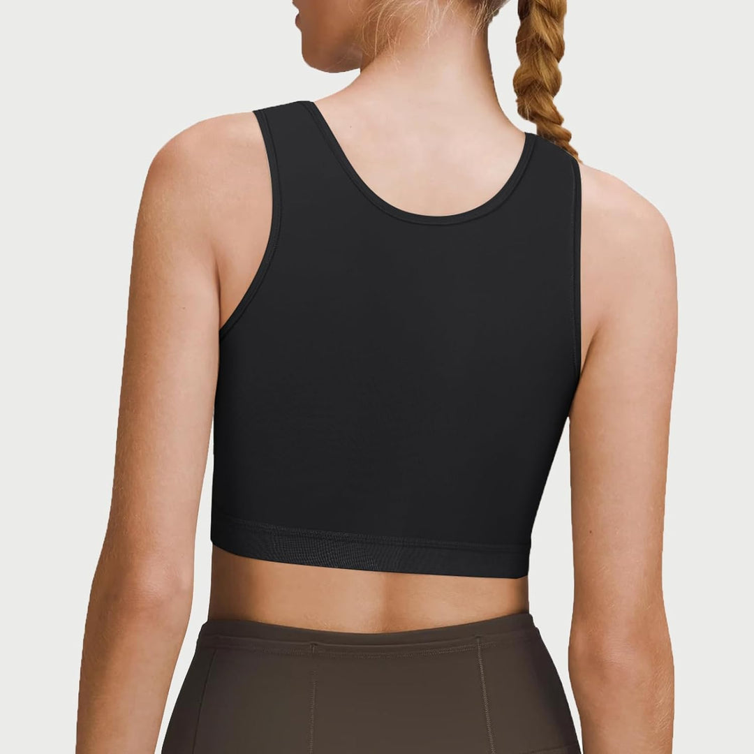 Brust Binder für Transgender FTM Atmungsaktive Halb Breast Binder Kompression BH Schwarz L, Schwarz