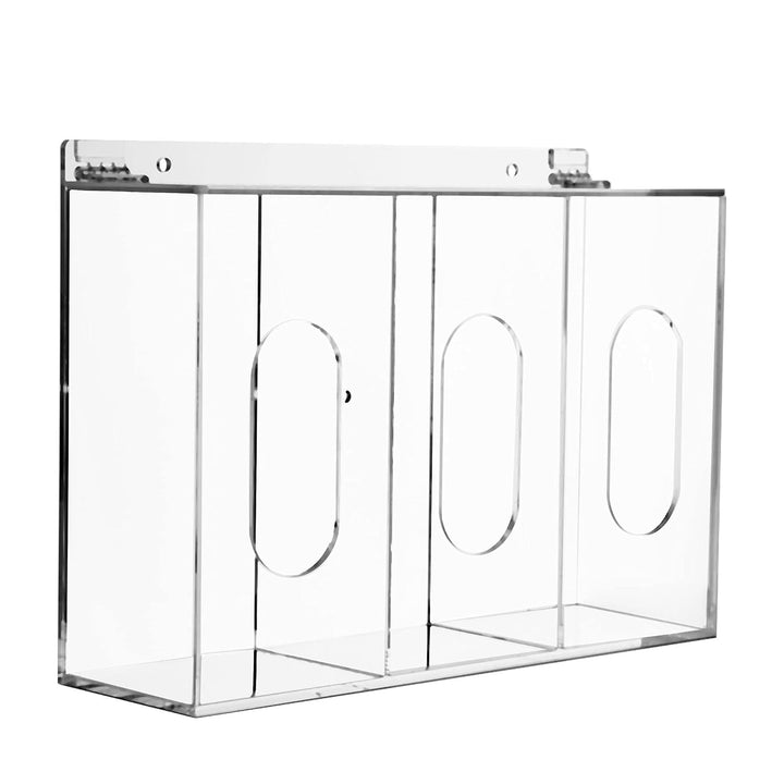 KOEMEHR Acryl Einweg Gesichtsmasken und handschuhspender 3fach acryl mit deckel aufbewahrungsbox, gr