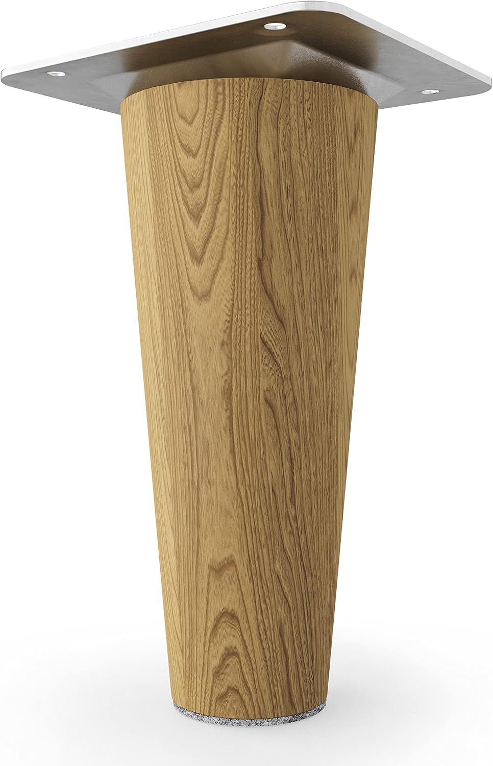 Sossai Möbelfüsse aus Massivholz Eiche mit Öl-Finish, Clif Round HMF1, 10 cm hoch, rund, gerade Ausf