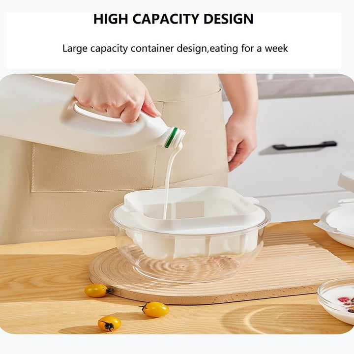Feine Filtersiebe Joghurt Sieb mit Deckel,Wiederverwendbarer Joghurt Molke Separator,3000ML Griechis