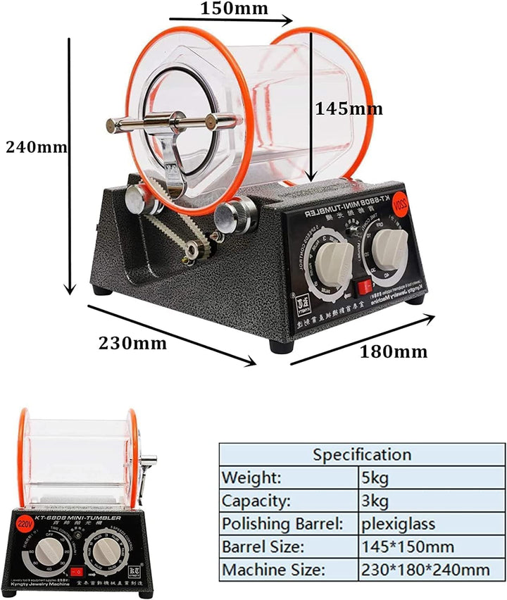 Poliertrommel 3KG/5KG Schmuck Polieren Machine 3KG 60W, 3KG 60W