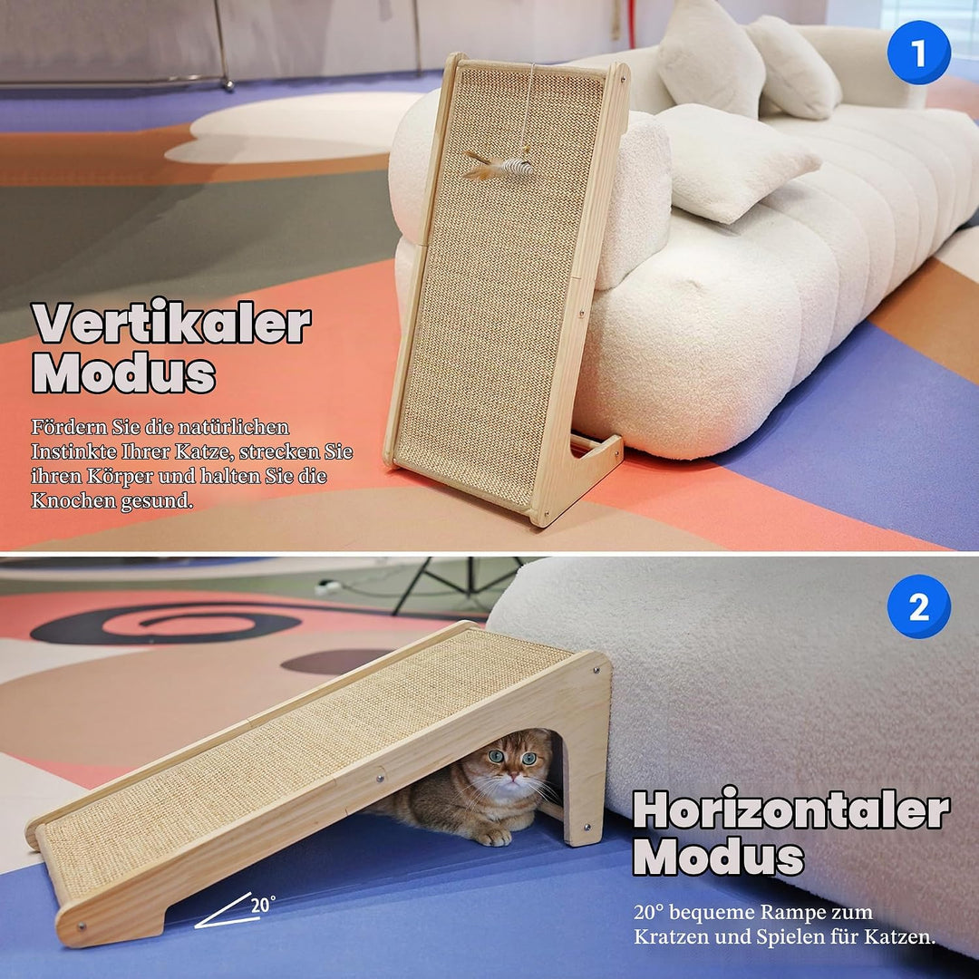 PETKARAY Kratzbrett Katzen, Sisal-Katzenkratzbaum, L-förmiger Katzenkratzbaum für Hauskatzen, Wandmö