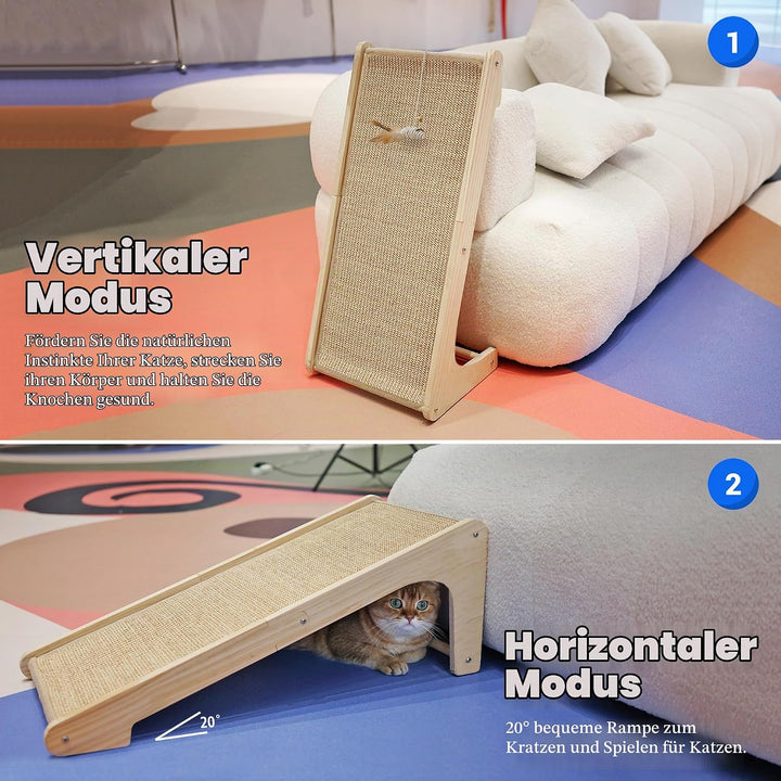 PETKARAY Kratzbrett Katzen, Sisal-Katzenkratzbaum, L-förmiger Katzenkratzbaum für Hauskatzen, Wandmö
