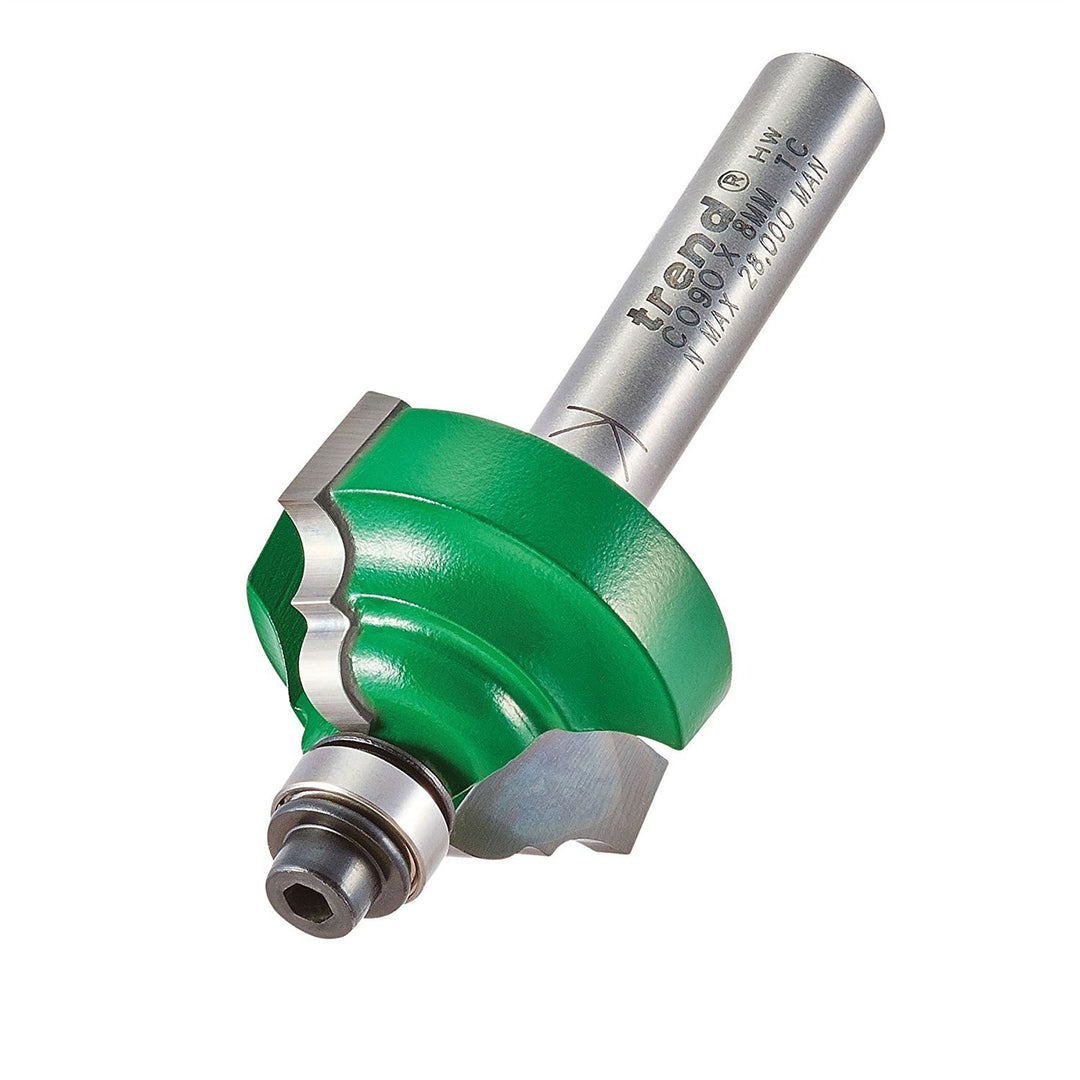Trend CraftPro Klassischer Ogee Profilfräser, 8 mm Schaft, 4 mm Radius, 28.5 mm Schnittdurchmesser,