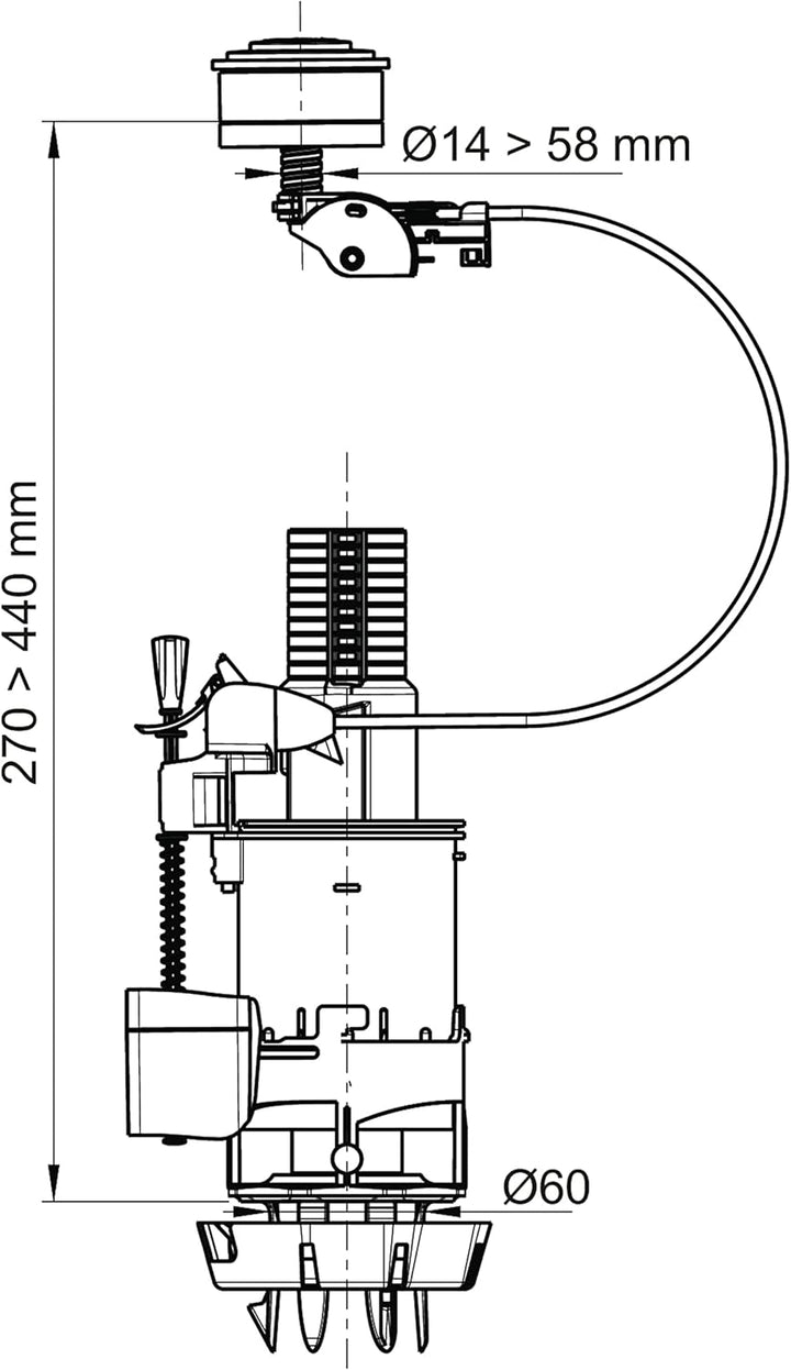 Wirquin 10724144 Easy Doppelspülmechanismus und Jollyfill seitlicher Schwimmerventil, grau und rot