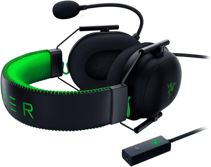 Razer Blackshark V2 - Premium E-Sport-Headset mit USB-Soundkarte (Triforce 50-mm-Treiber, HyperClear