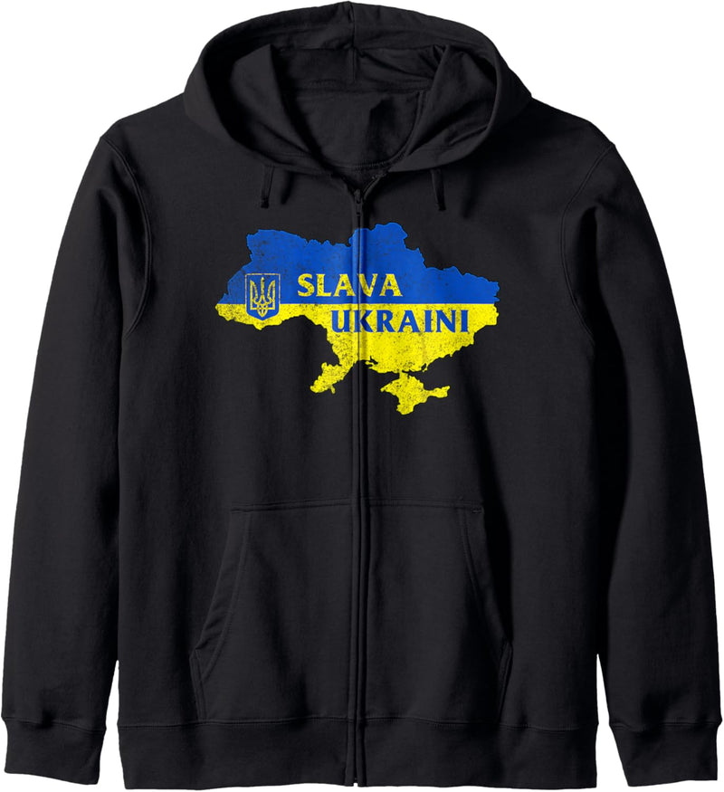 Slava Ukraini Glory To Ukraine Support Ukrainische Flagge Kapuzenjacke