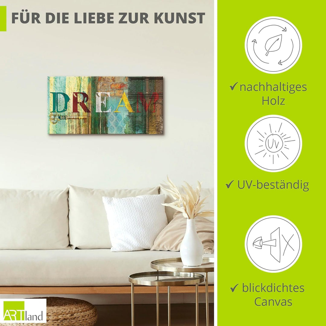 ARTland Leinwandbilder Wandbild Bild auf Leinwand 60 x 30 cm Statement Bilder Sprüche Texte Digitale