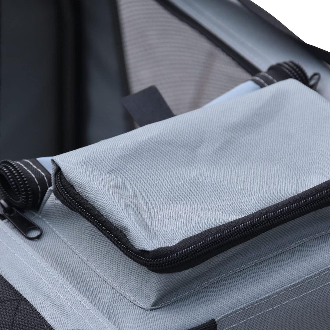 Fudajo Faltbare Transportbox für Haustiere, Grösse XL (80x58x56 cm), mit Tragegriff und Liegedecke X