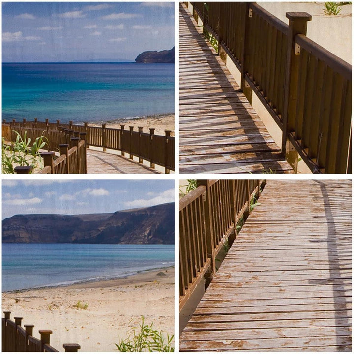 ARTTOR Bilder auf Leinwand 100x70cm Leinwandbild Ozean Strand Sand Ufer Gross Wanddeko Bild Schlafzi