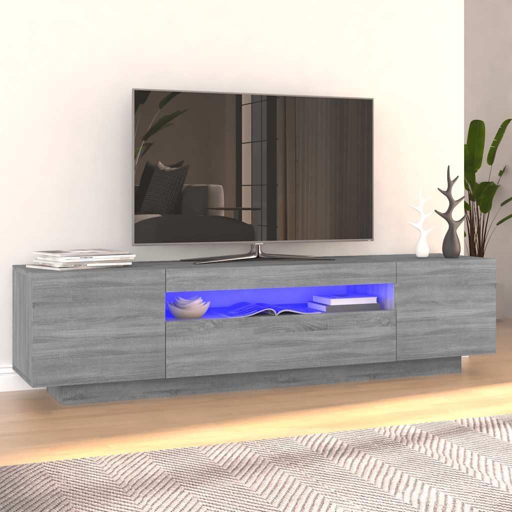vidaXL TV Schrank mit LED-Leuchten Lowboard TV Möbel Tisch Sideboard Fernsehtisch Fernsehschrank HiF