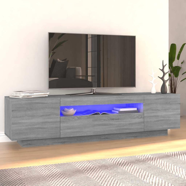 vidaXL TV Schrank mit LED-Leuchten Lowboard TV Möbel Tisch Sideboard Fernsehtisch Fernsehschrank HiF