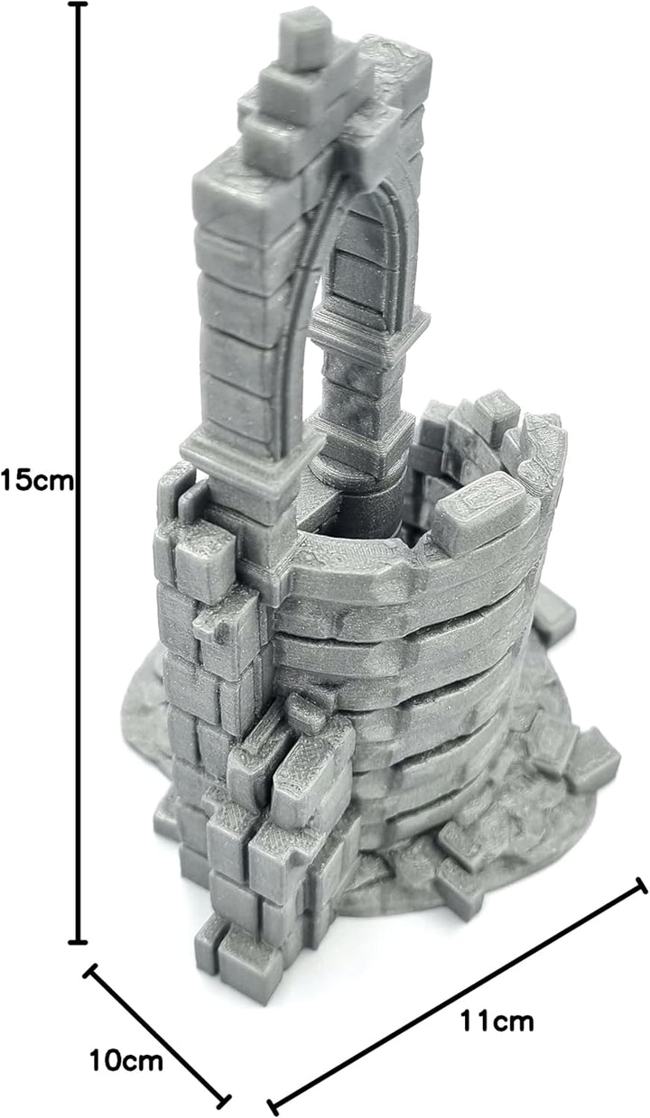 QP3D - Battle Ruined Building Wall, Terrain Scenery für Tabletop & RPG 28-32mm Miniaturen Wargame Pr