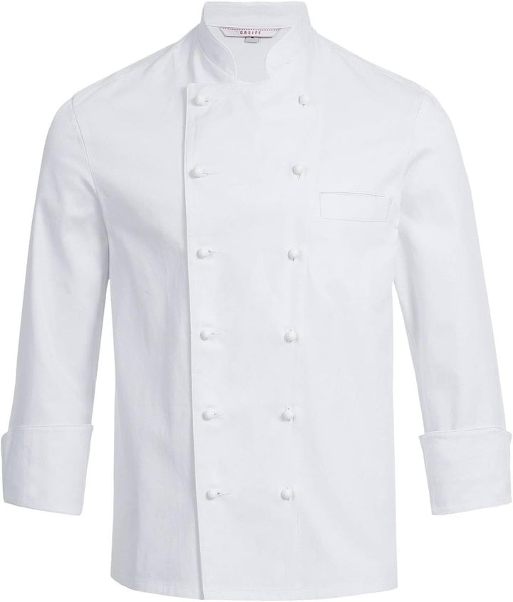 Greiff Grösse XXL gastro moda Herren Cuisine Basic Kochjacke Regular Fit Weiss Modell 5566