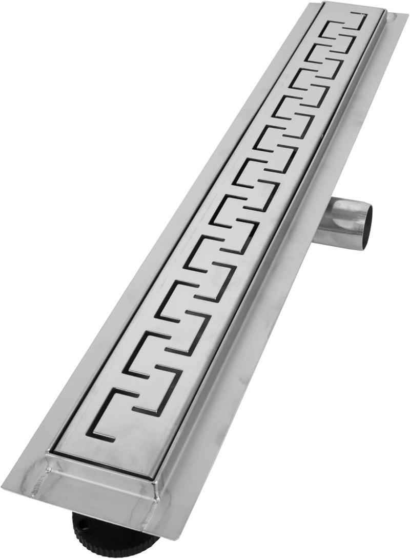 VILSTEIN Duschrinne 70cm, Edelstahl Bodenablauf Komplettset, extra flach, Siphon mit Geruchsstop, Ha