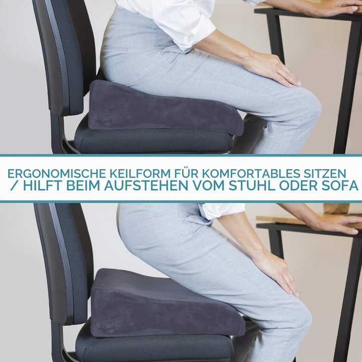 bonmedico Sitzkissen orthopädisch - Ergonomisches Memory Foam Kissen für Bürostuhl, Auto, Rollstuhlk